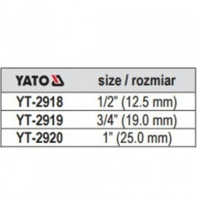 YATO YT-2920 ΚΟΥΚΟΥΝΑΡΑ ΥΔΡΑΥΛΙΚΩΝ  1"